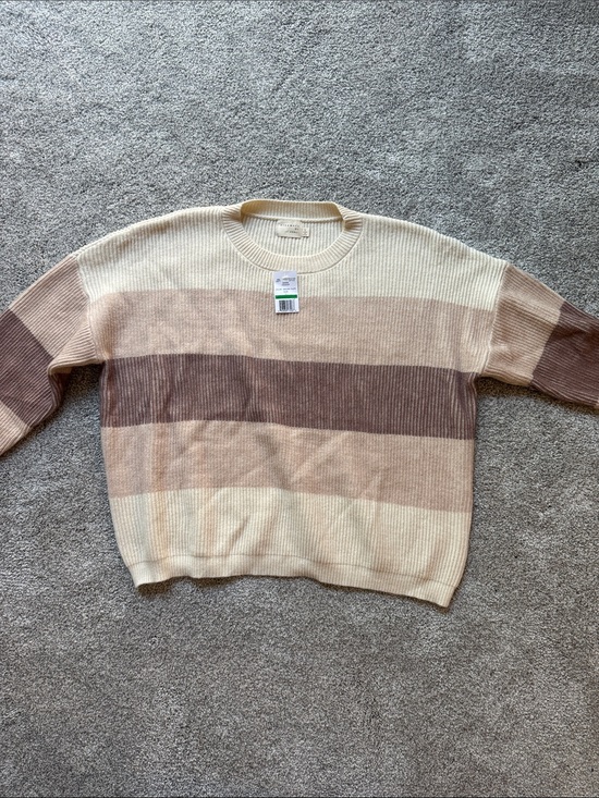 Dreamers Sweaters - Dreamers Brown Taupe Ribbed Sweater